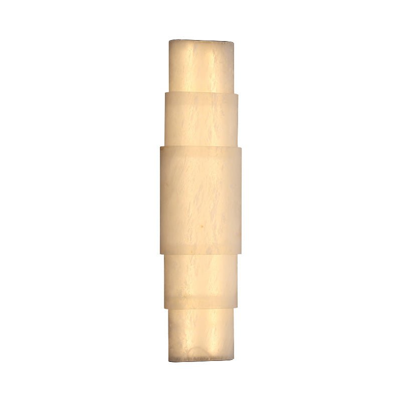 Tiered Alabaster Column Sconce-Neutral Decor