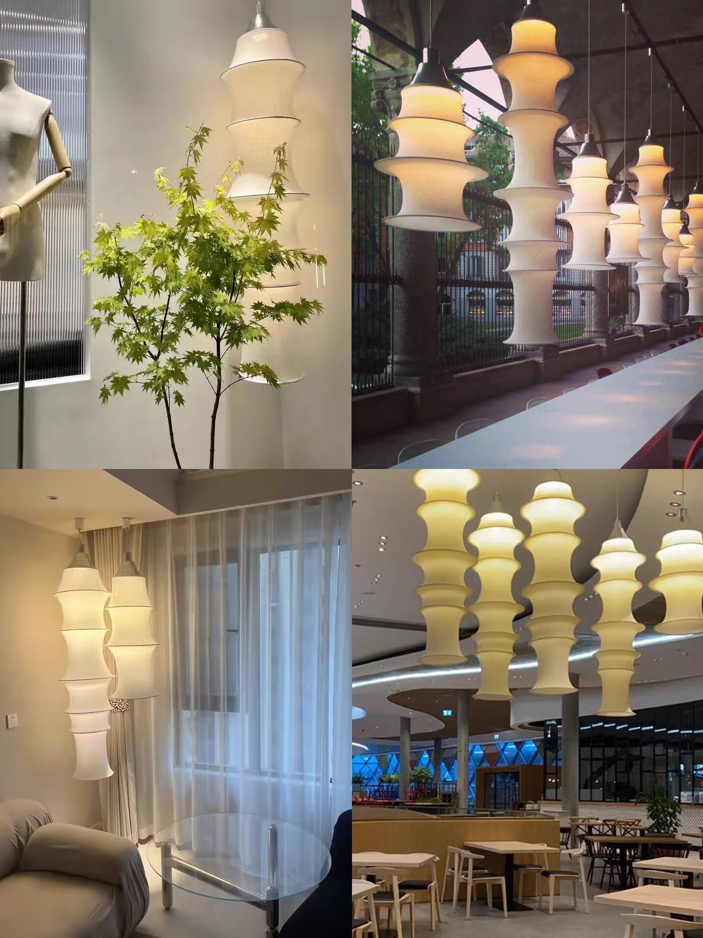 Tiered Column Pendant Light-Neutral Decor