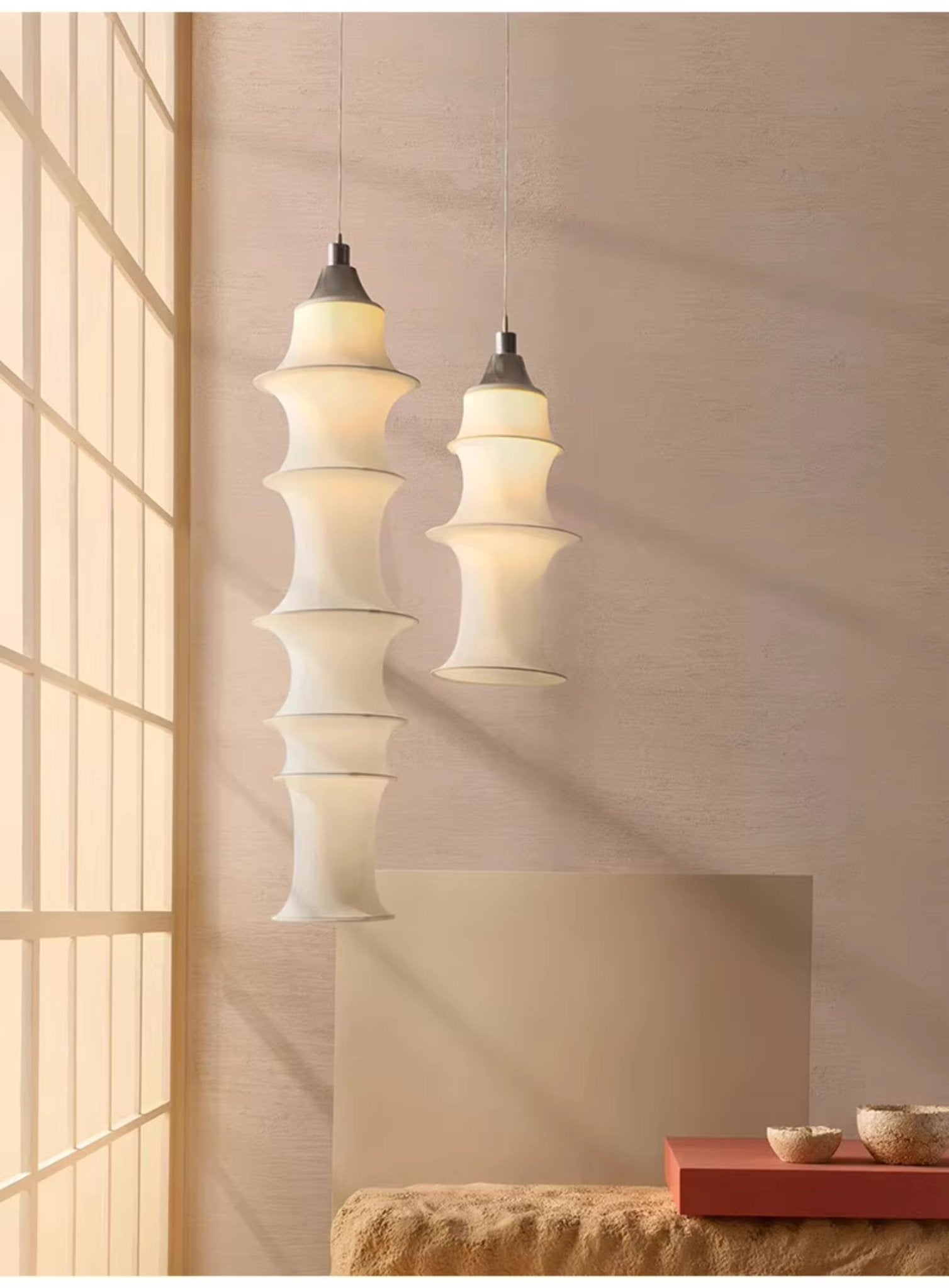 Tiered Column Pendant Light-Neutral Decor
