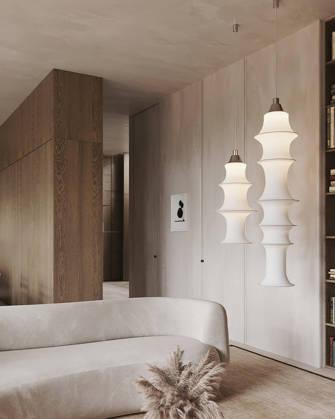 Tiered Column Pendant Light-Neutral Decor