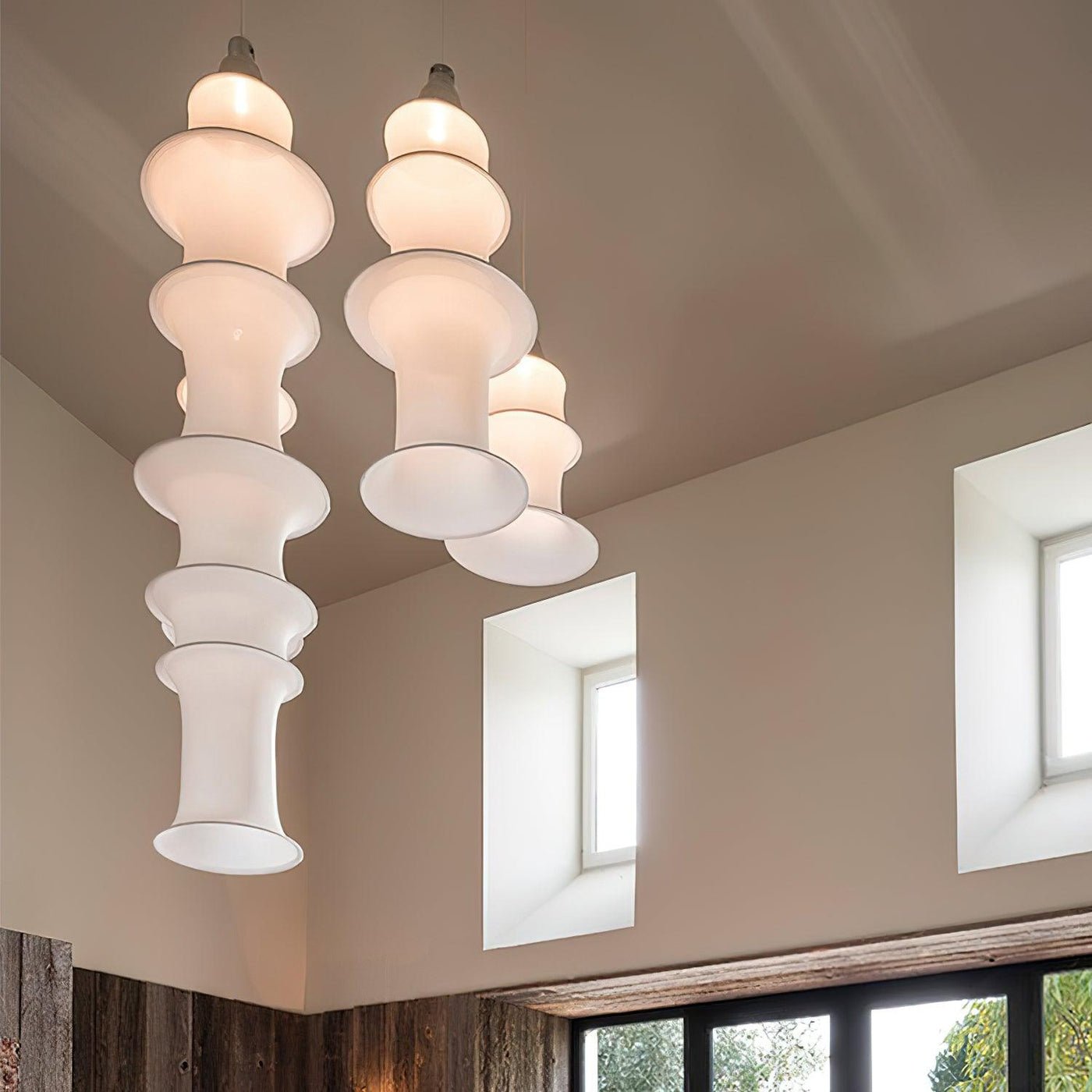 Tiered Column Pendant Light-Neutral Decor