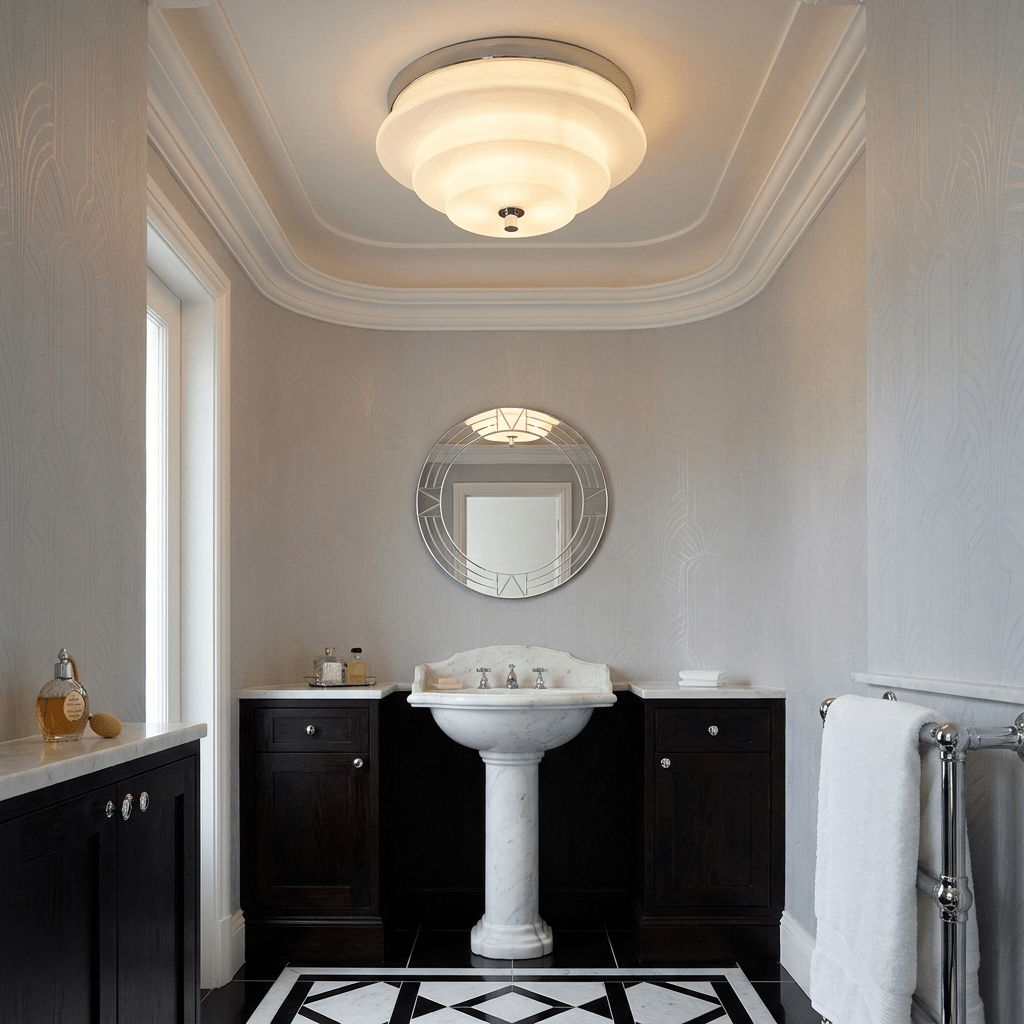 Tiered Glass Ceiling Light-Neutral Decor