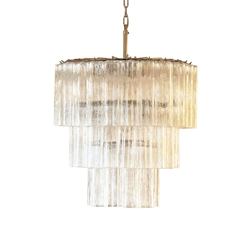 Aurora Chandelier Tiered Murano Glass Tube Waterfall Luxury-Neutral Decor