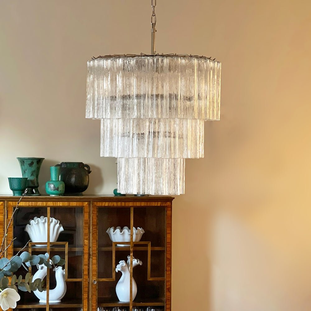 Aurora Chandelier Tiered Murano Glass Tube Waterfall Luxury-Neutral Decor