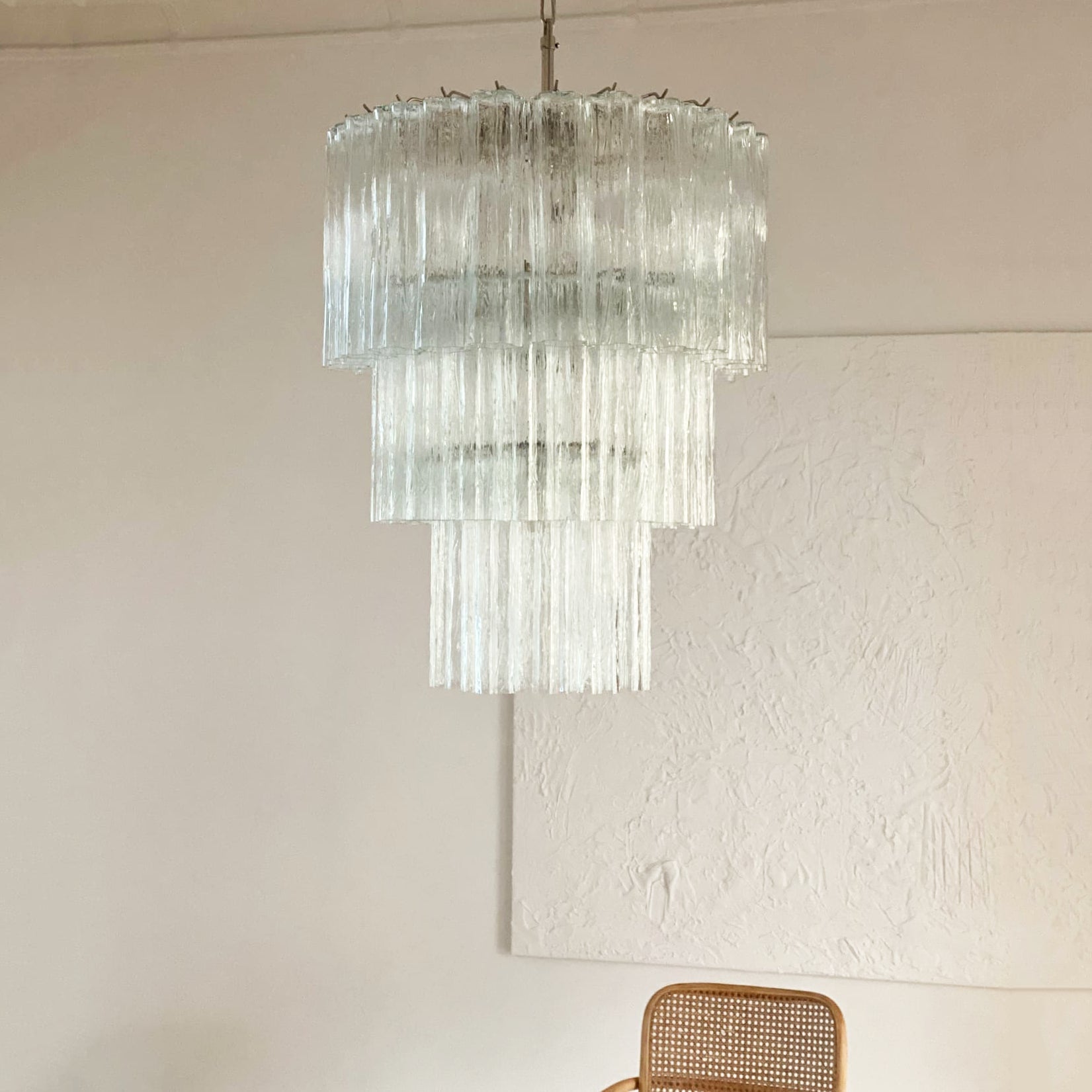 Aurora Chandelier Tiered Murano Glass Tube Waterfall Luxury-Neutral Decor