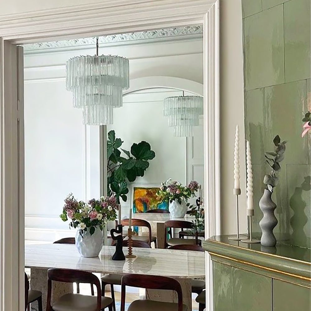 Aurora Chandelier Tiered Murano Glass Tube Waterfall Luxury-Neutral Decor