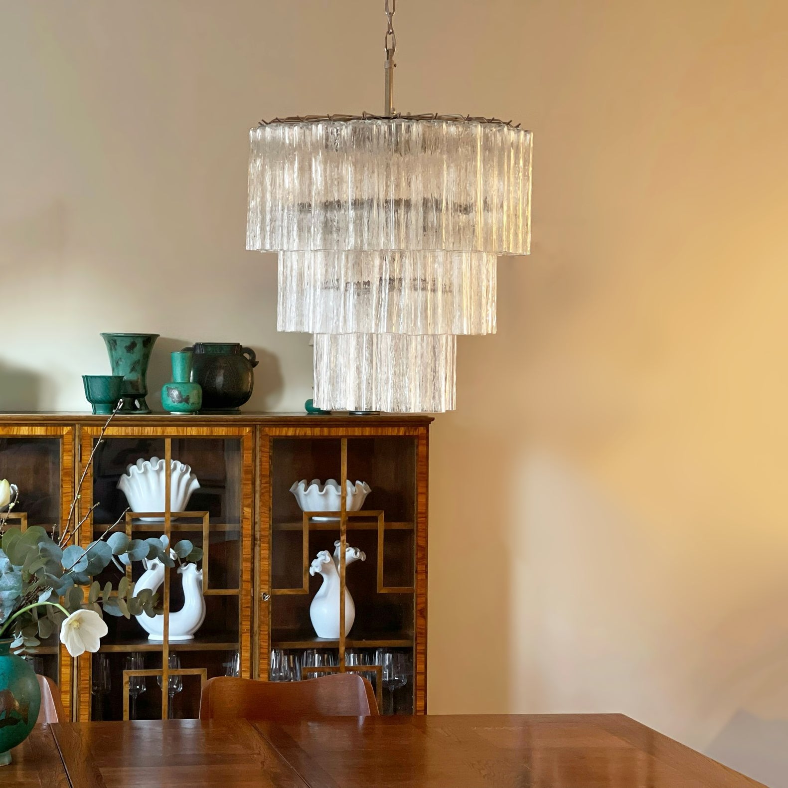 Aurora Chandelier Tiered Murano Glass Tube Waterfall Luxury-Neutral Decor