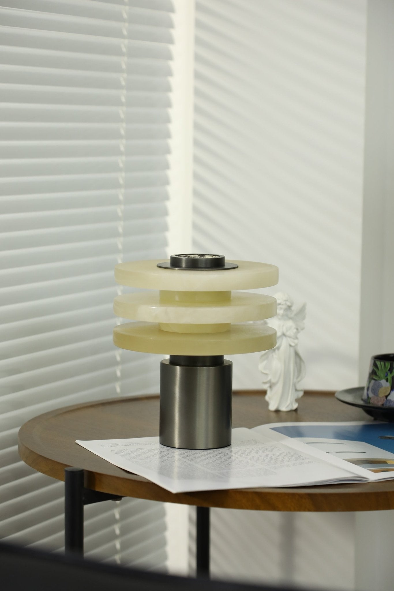 Pryt Obelisk Alabaster Table Lamp-Neutral Decor