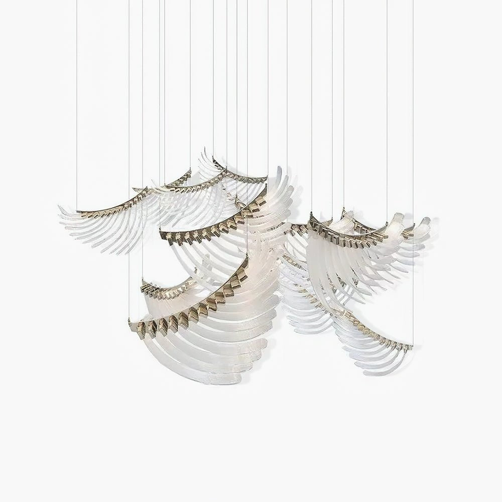 Tiered Postmodern Luxury Palmette Chandelier-Neutral Decor