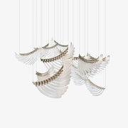 Tiered Postmodern Luxury Palmette Chandelier-Neutral Decor