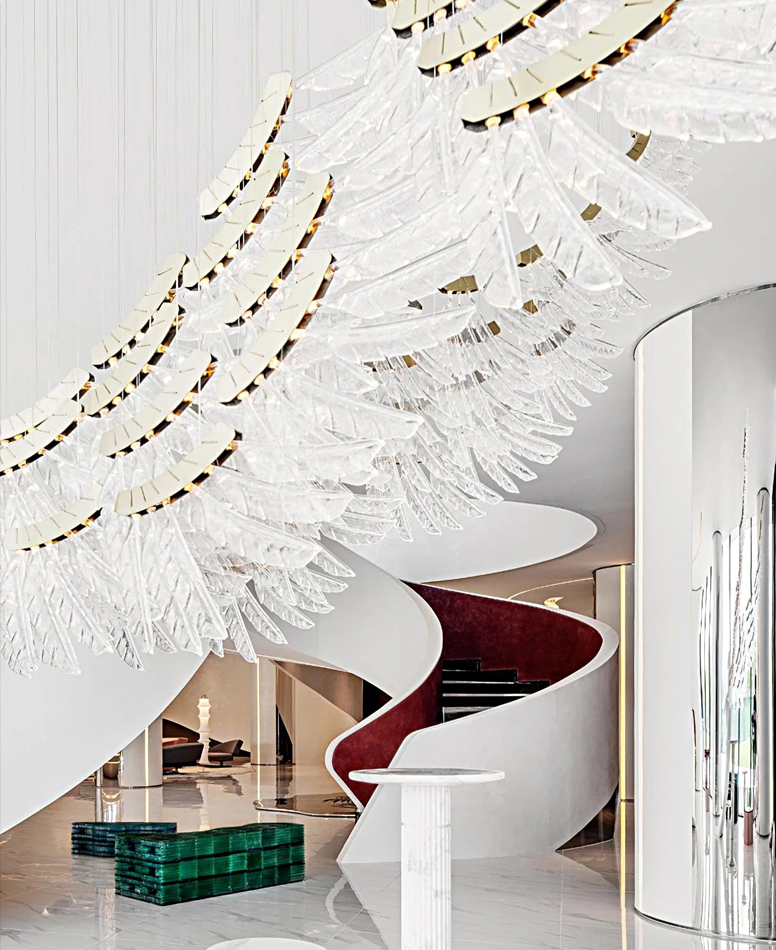 Tiered Postmodern Luxury Palmette Chandelier-Neutral Decor