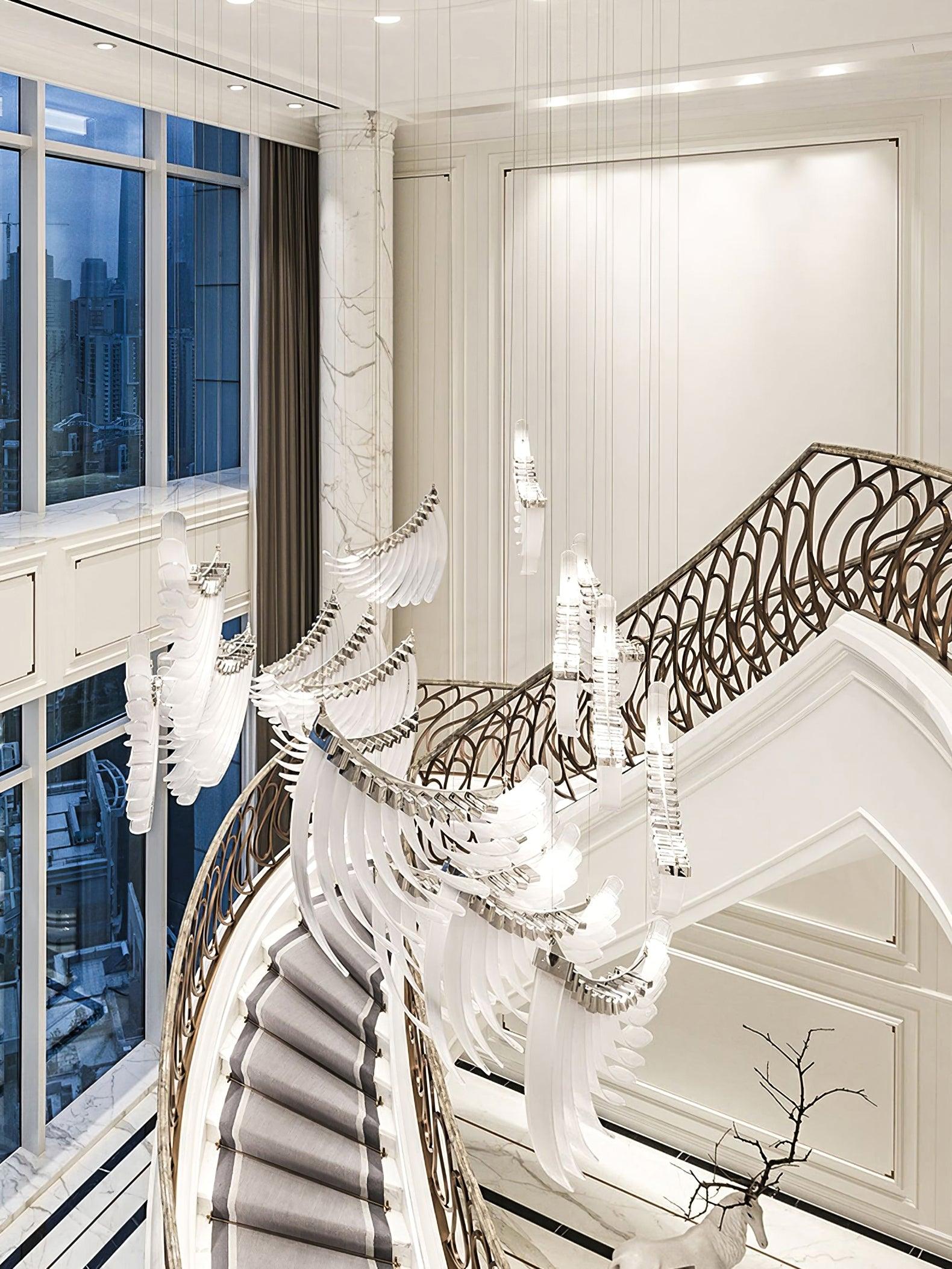 Tiered Postmodern Luxury Palmette Chandelier-Neutral Decor