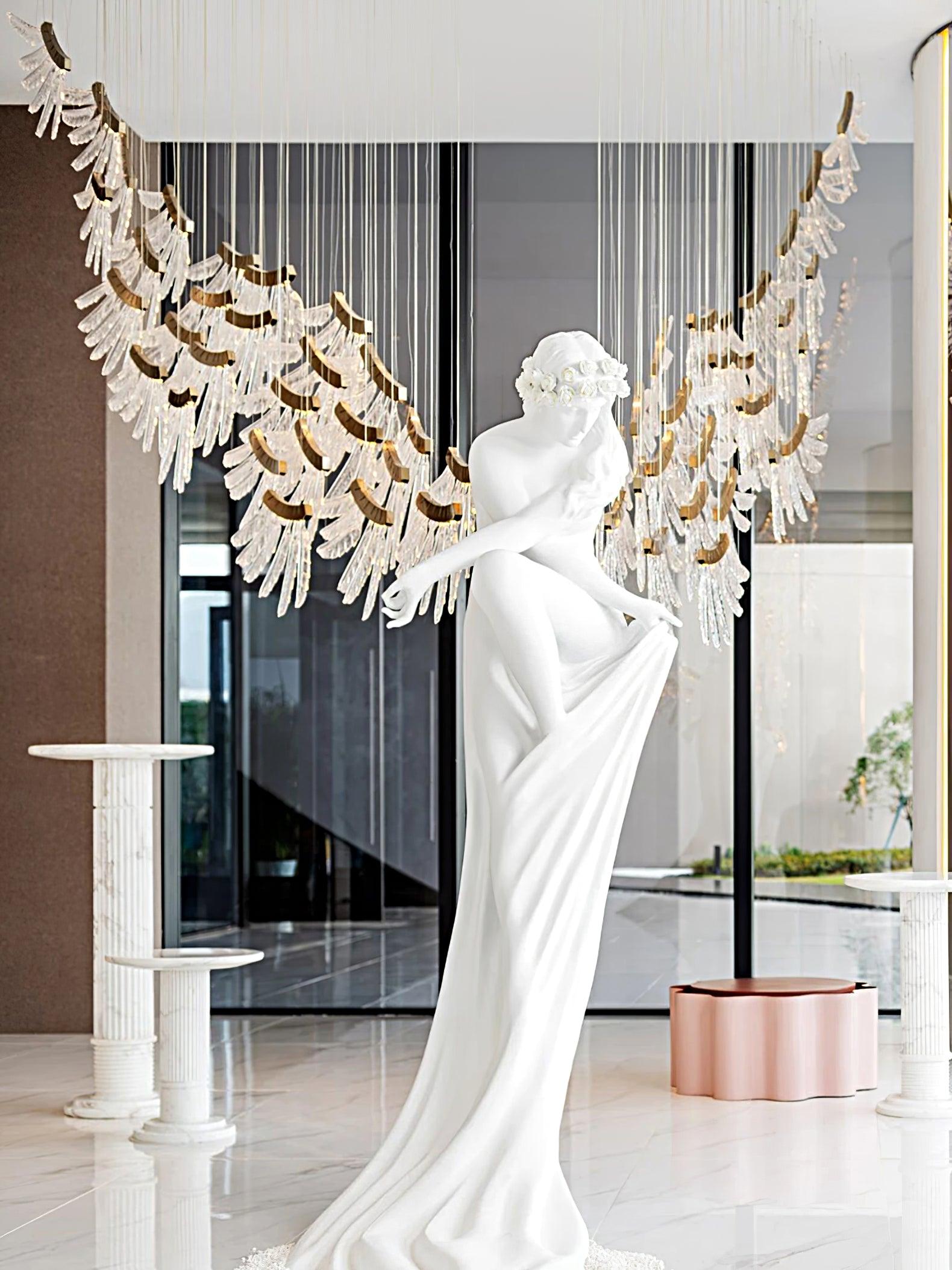 Tiered Postmodern Luxury Palmette Chandelier-Neutral Decor