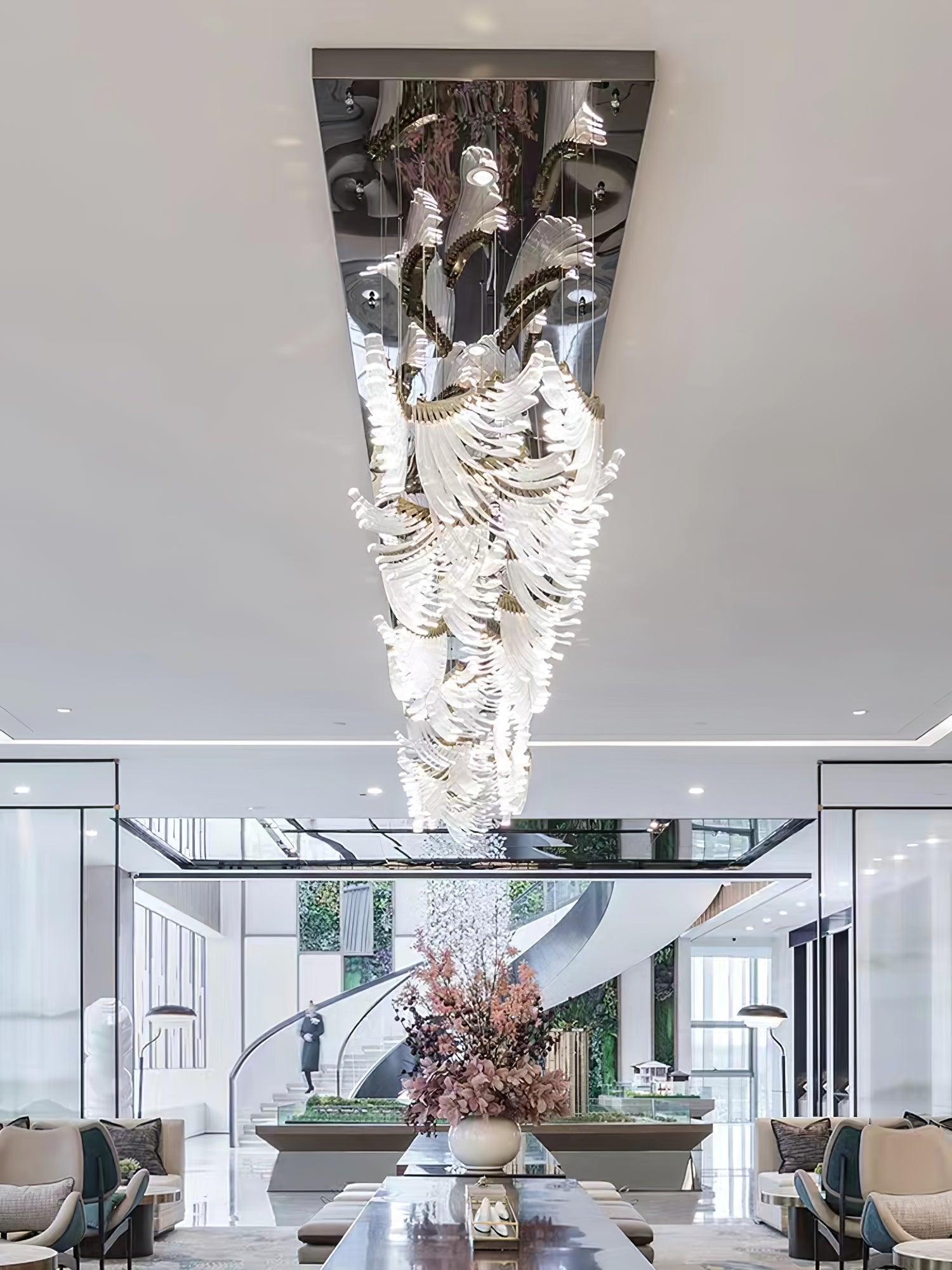Tiered Postmodern Luxury Palmette Chandelier-Neutral Decor