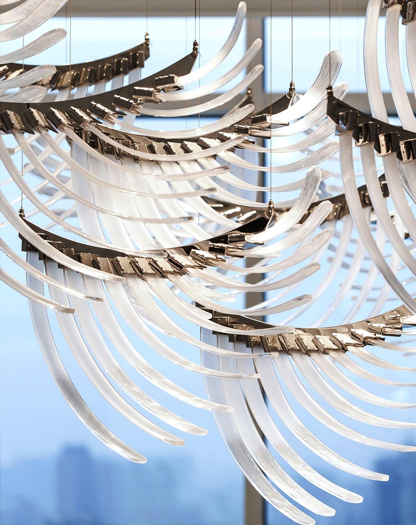 Tiered Postmodern Luxury Palmette Chandelier-Neutral Decor
