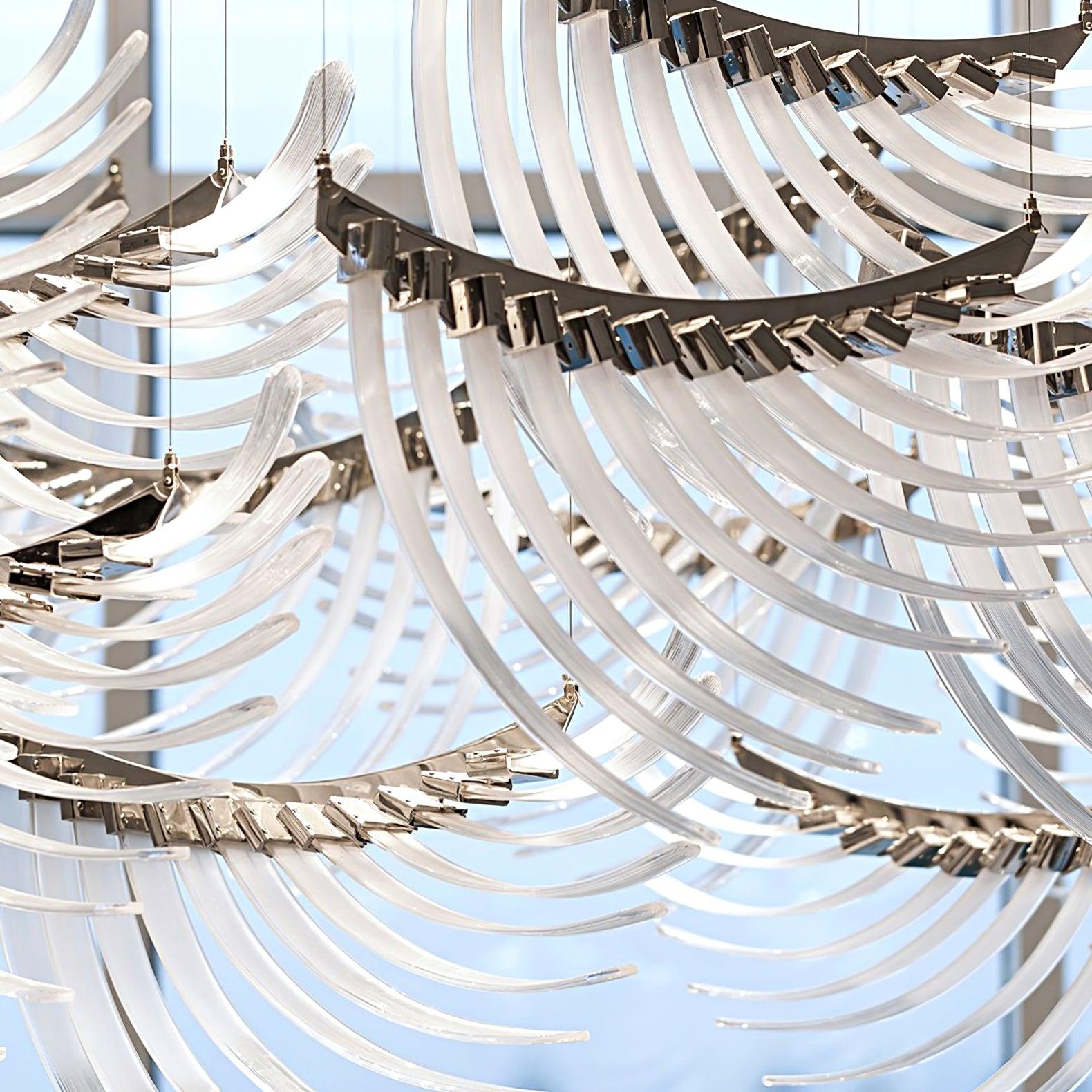 Tiered Postmodern Luxury Palmette Chandelier-Neutral Decor