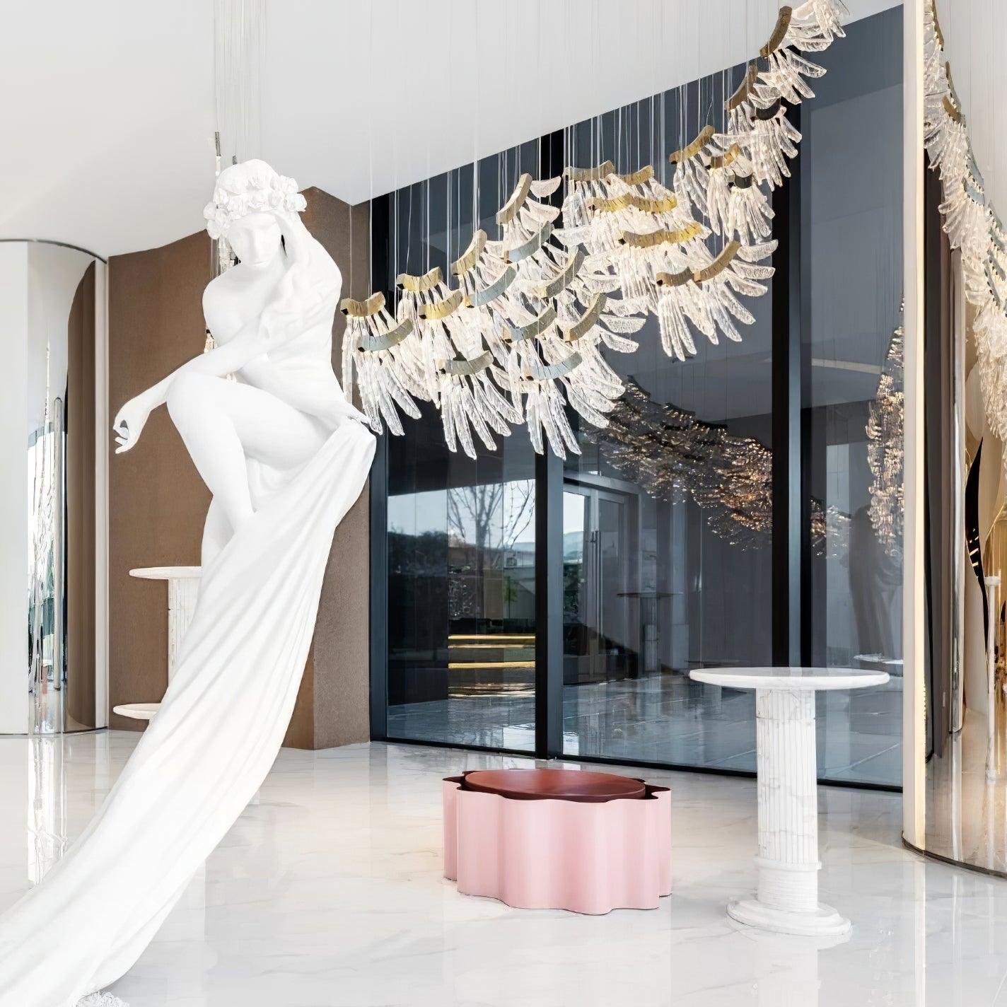 Tiered Postmodern Luxury Palmette Chandelier-Neutral Decor