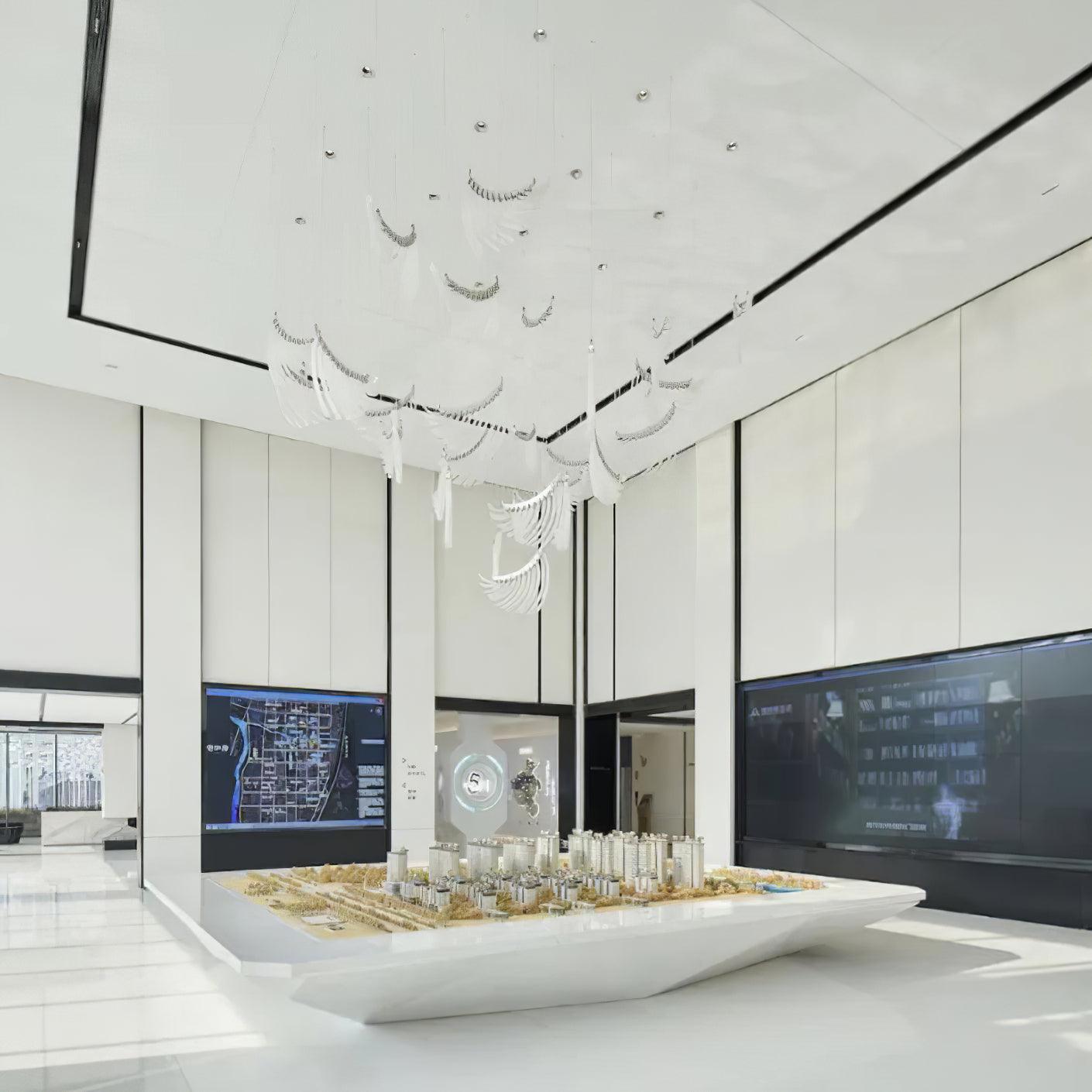 Tiered Postmodern Luxury Palmette Chandelier-Neutral Decor
