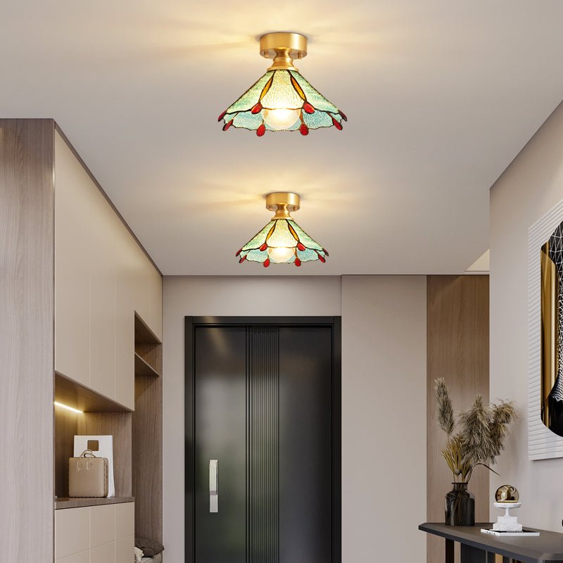 Revely Ceiling Light Vintage Floral Stainedglass-Neutral Decor