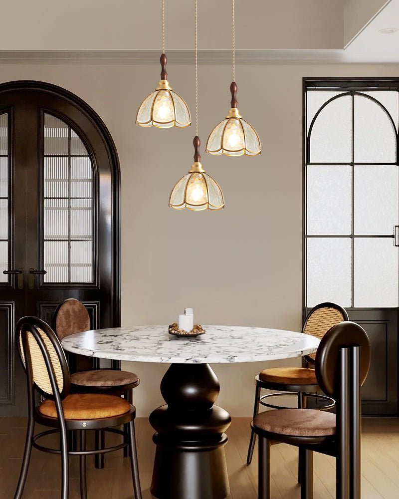 Floraner Brass & Glass Pendant Lamp-Neutral Decor