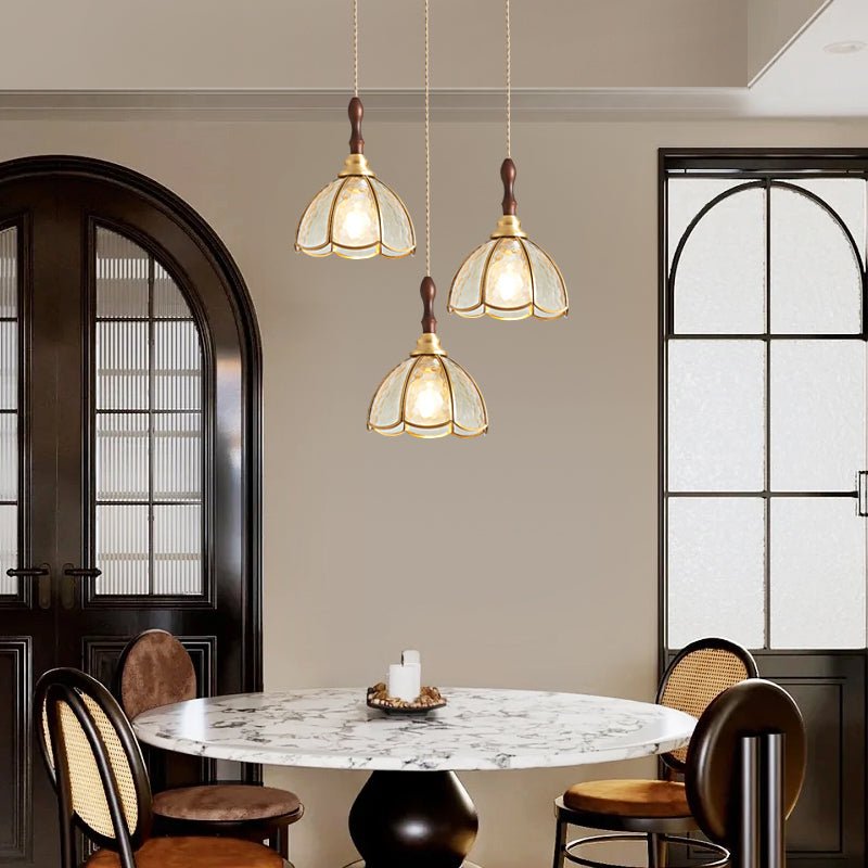Floraner Brass & Glass Pendant Lamp-Neutral Decor