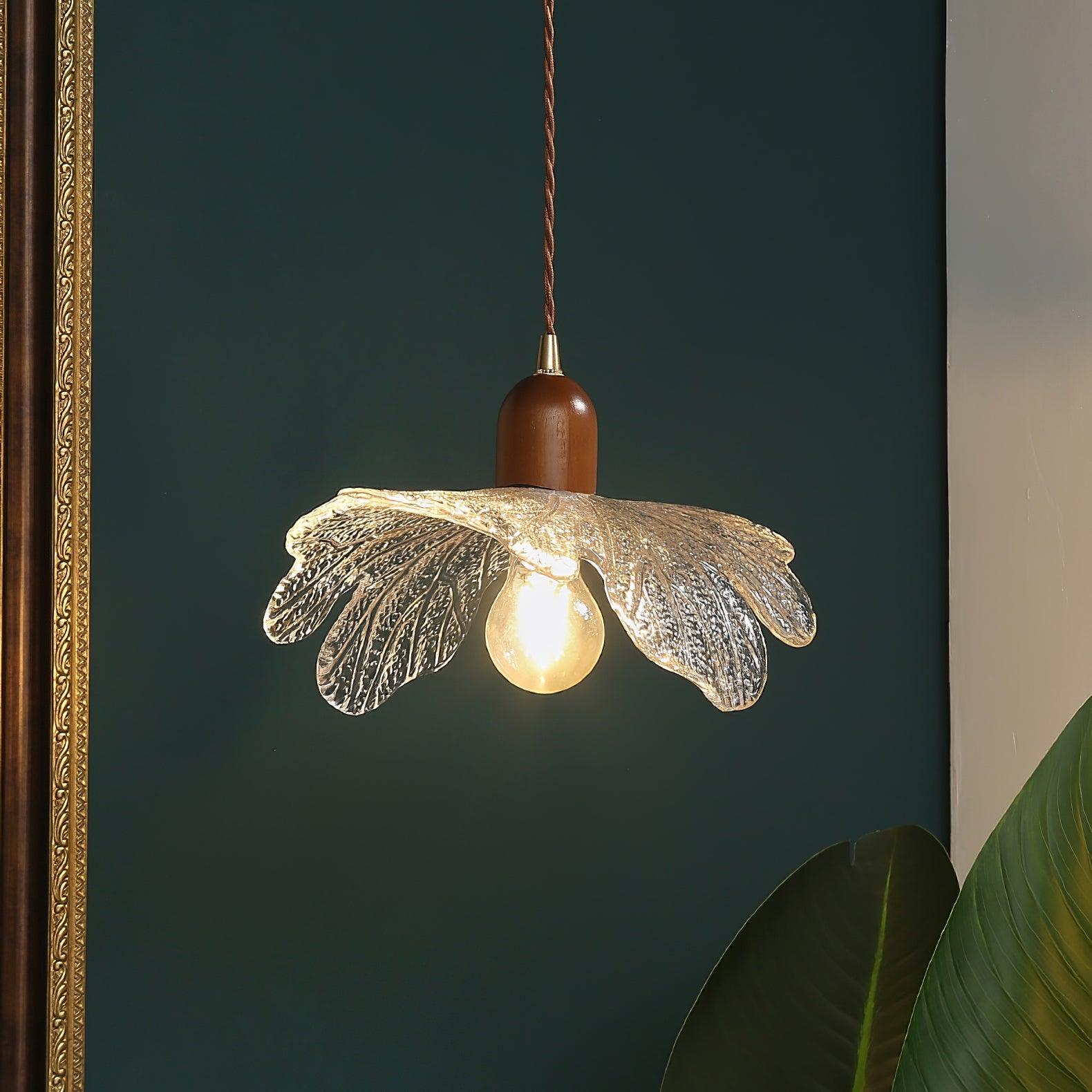 Pendant Lamp Tiffany-Style Glass Floral Shade Art