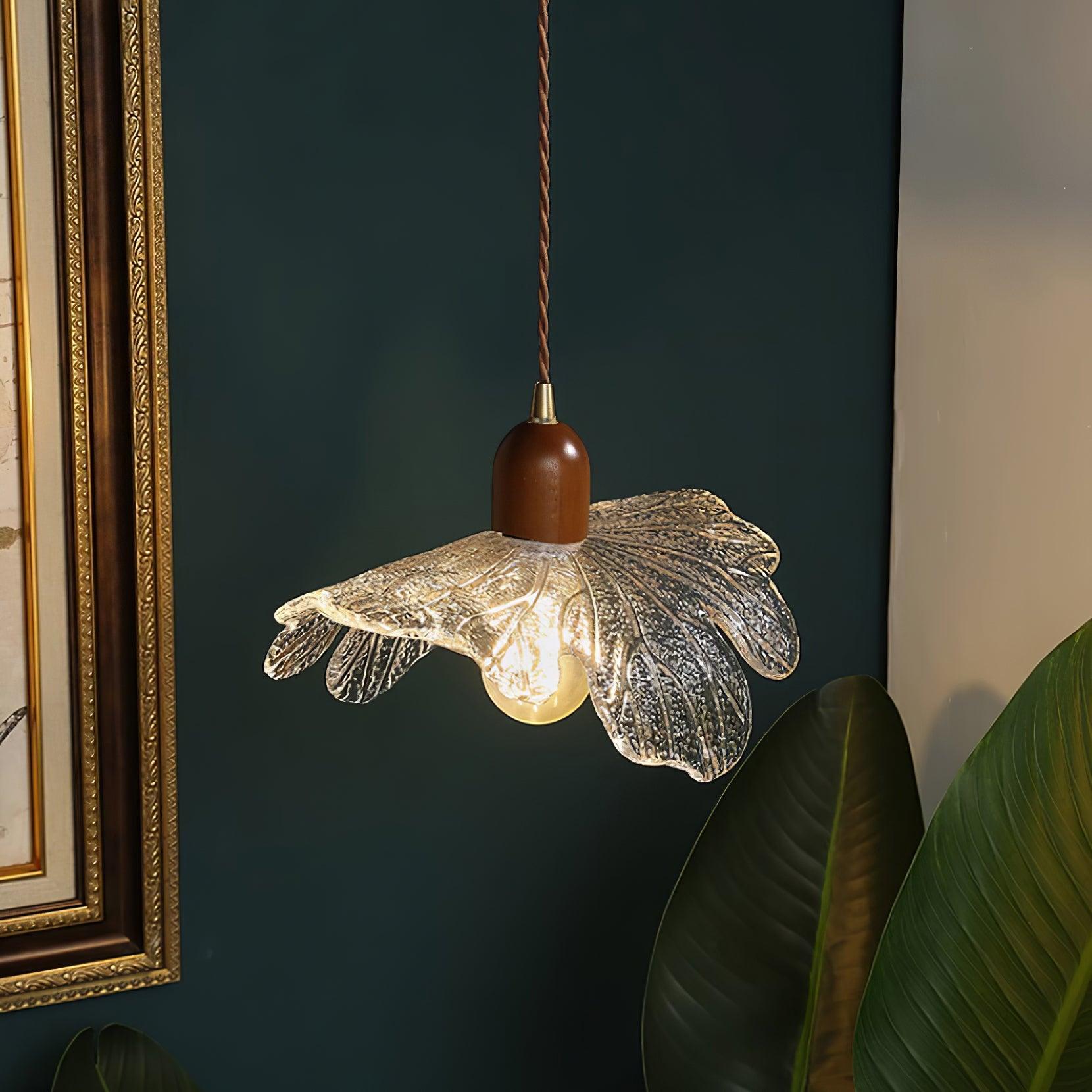Pendant Lamp Tiffany-Style Glass Floral Shade Art