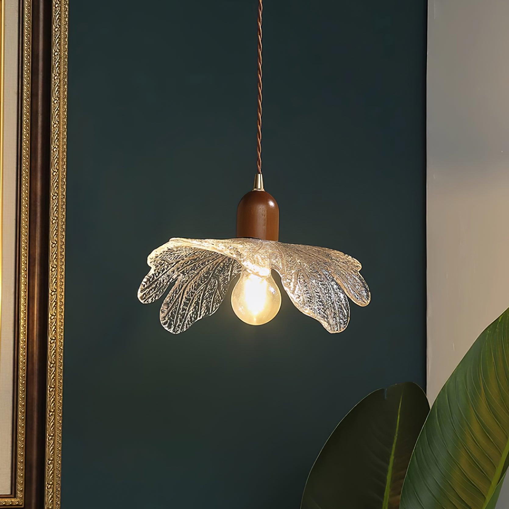 Pendant Lamp Tiffany-Style Glass Floral Shade Art