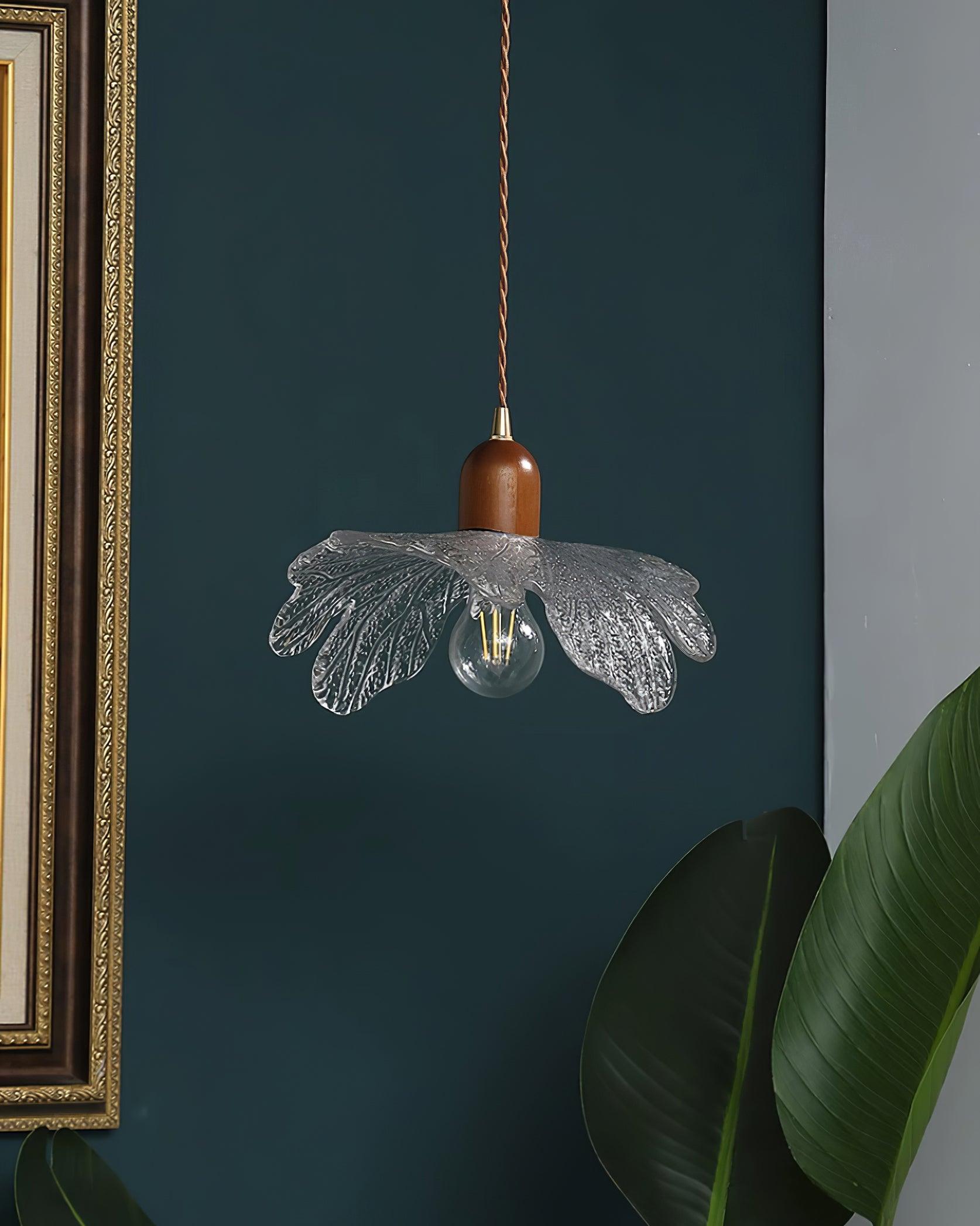 Pendant Lamp Tiffany-Style Glass Floral Shade Art
