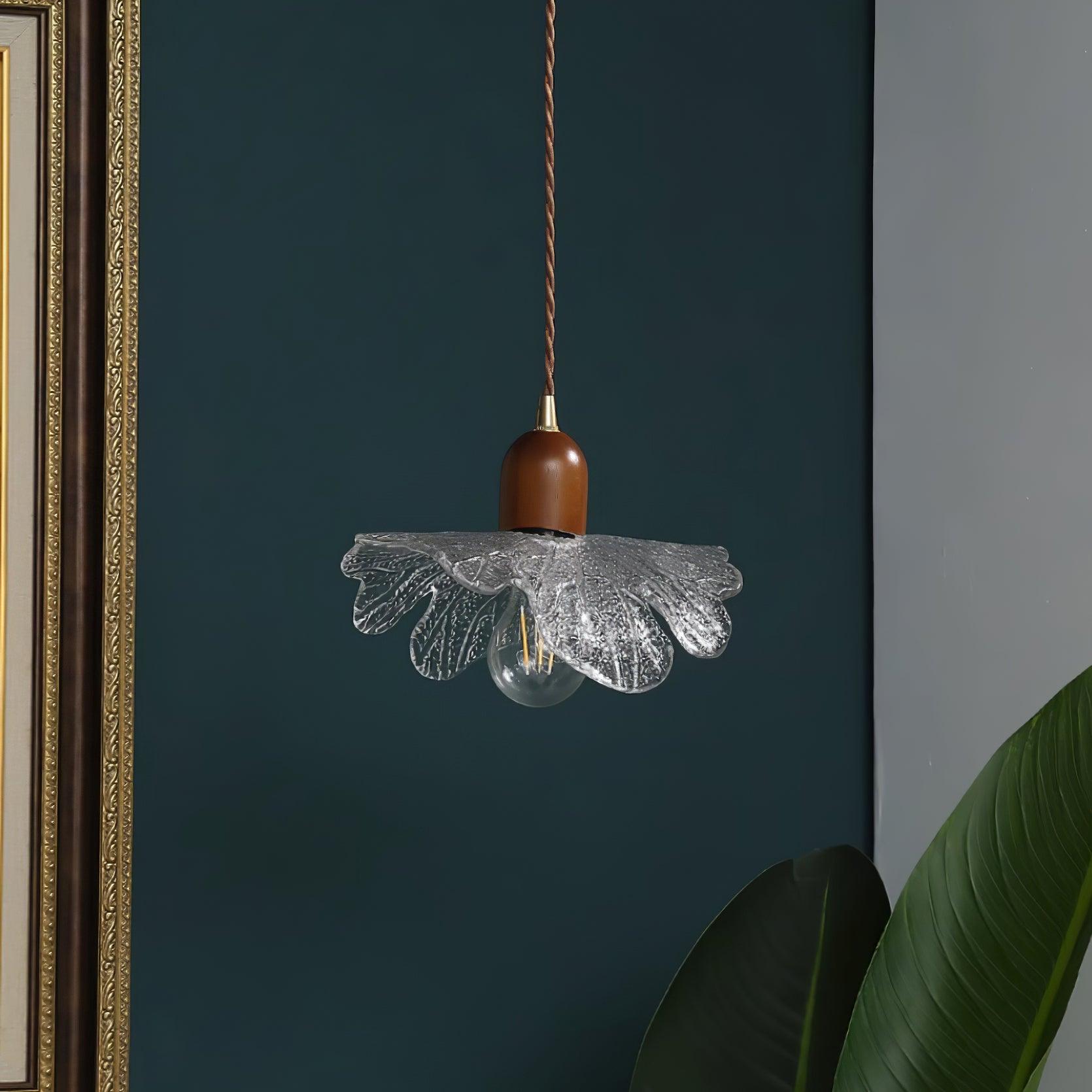 Pendant Lamp Tiffany-Style Glass Floral Shade Art