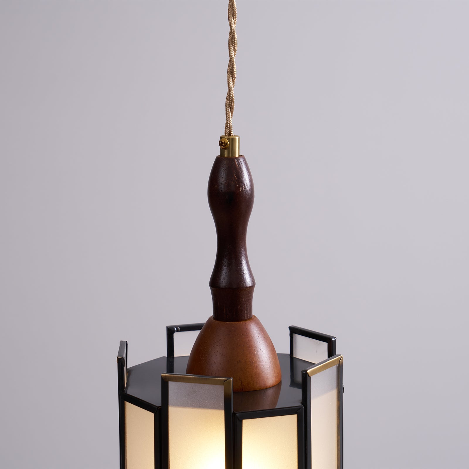 Creshen Wood & Glass Vintage Pendant Lamp-Neutral Decor
