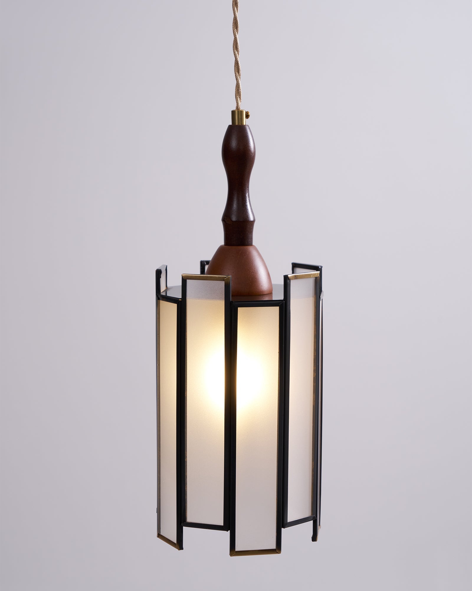 Creshen Wood & Glass Vintage Pendant Lamp-Neutral Decor