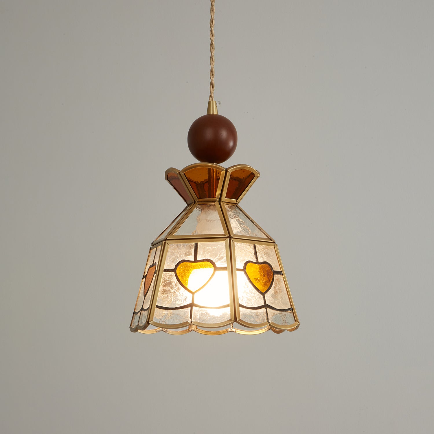 Creshen Wood & Glass Vintage Pendant Lamp-Neutral Decor