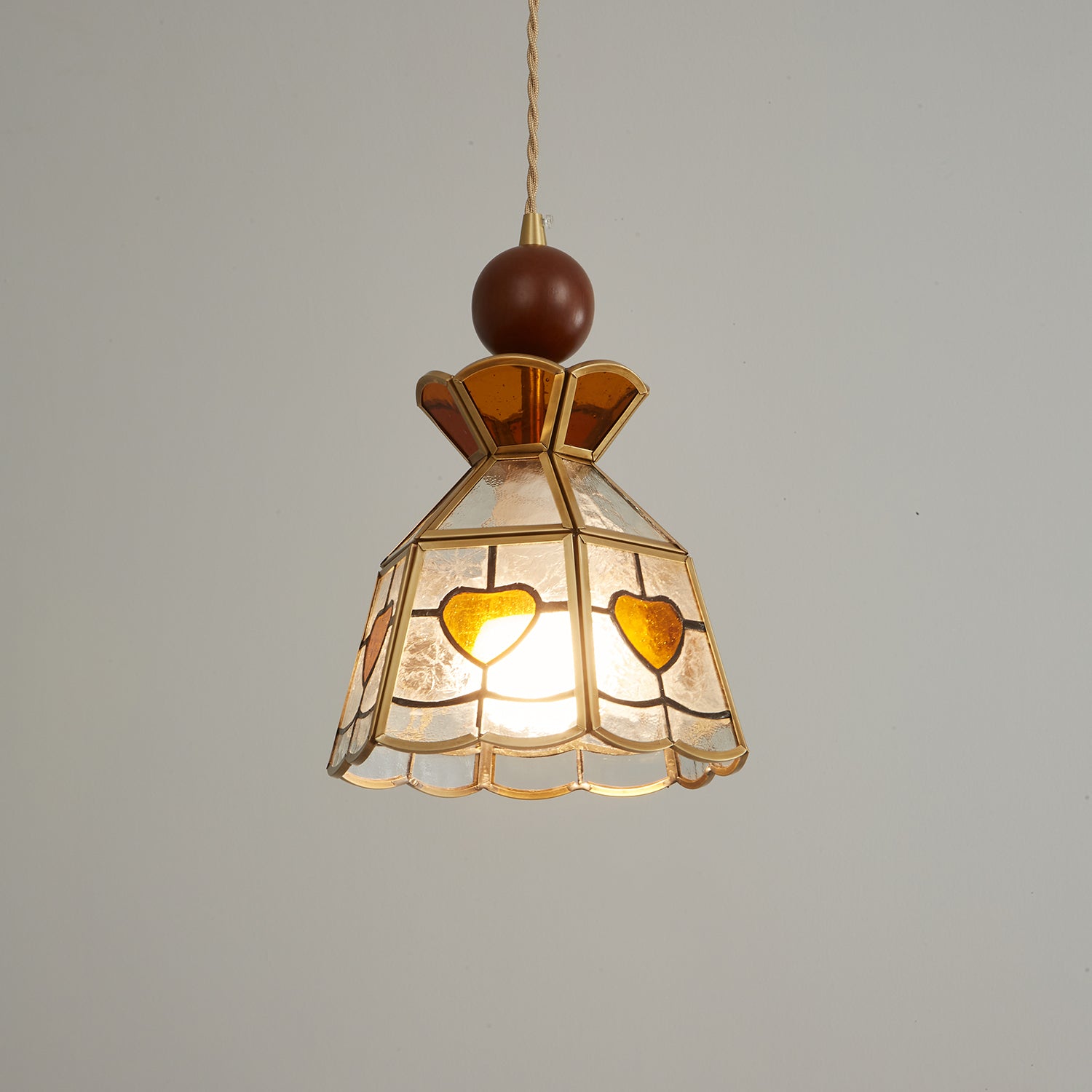 Creshen Wood & Glass Vintage Pendant Lamp-Neutral Decor