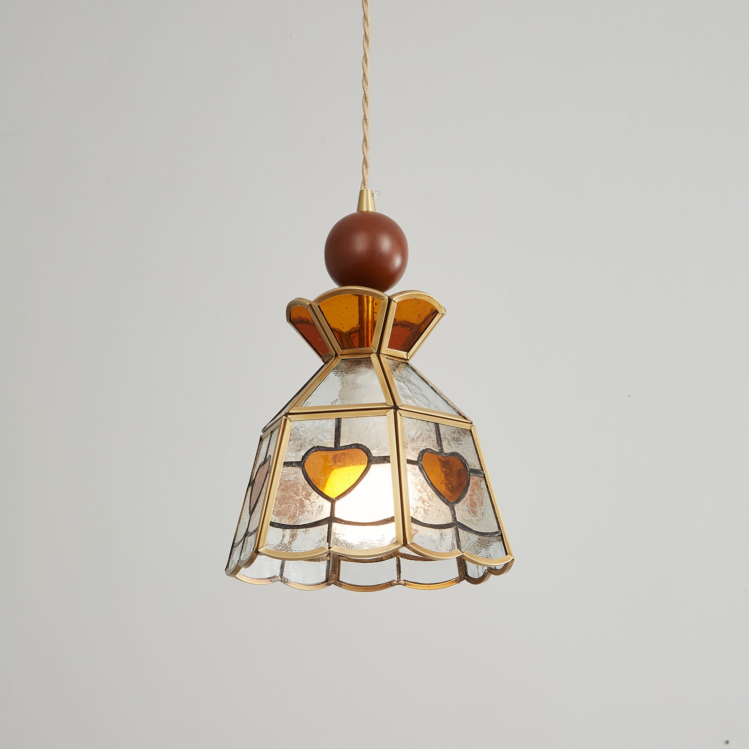 Creshen Wood & Glass Vintage Pendant Lamp-Neutral Decor