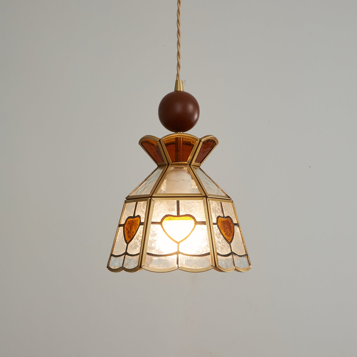 Creshen Wood & Glass Vintage Pendant Lamp-Neutral Decor