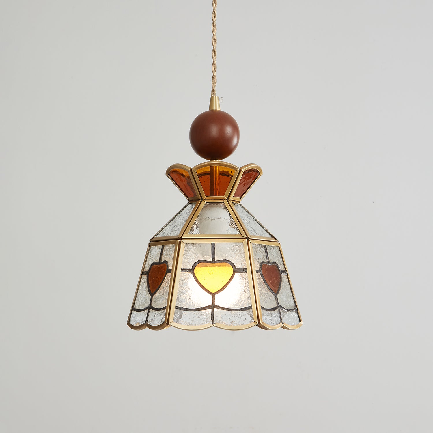 Creshen Wood & Glass Vintage Pendant Lamp-Neutral Decor