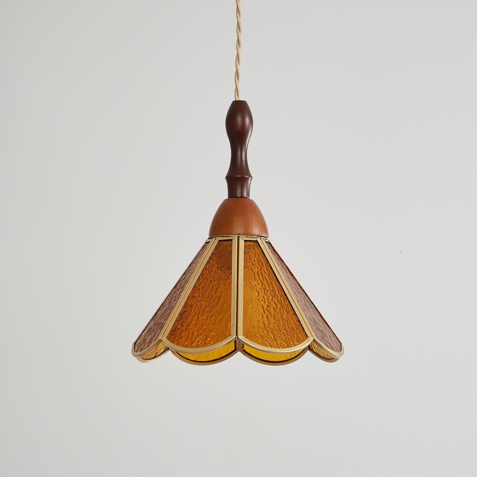 Creshen Wood & Glass Vintage Pendant Lamp-Neutral Decor