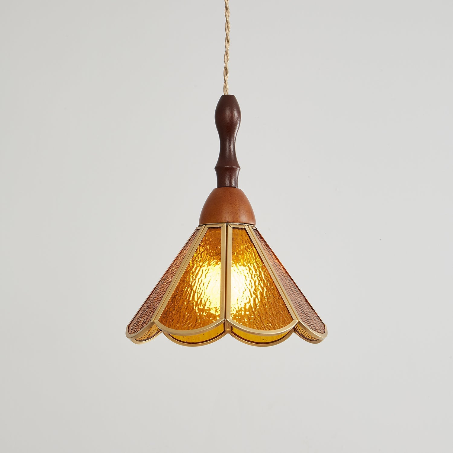 Creshen Wood & Glass Vintage Pendant Lamp-Neutral Decor