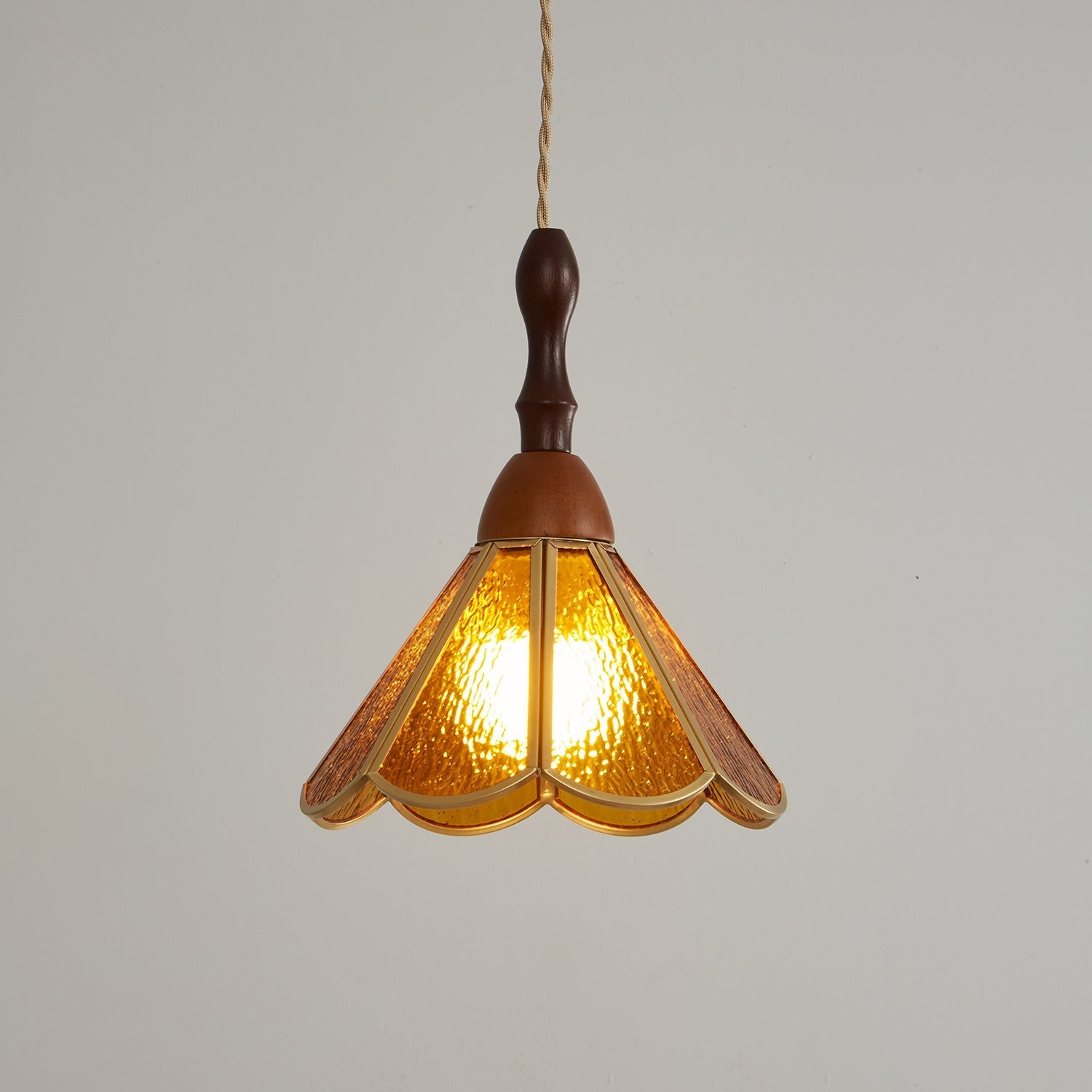 Creshen Wood & Glass Vintage Pendant Lamp-Neutral Decor