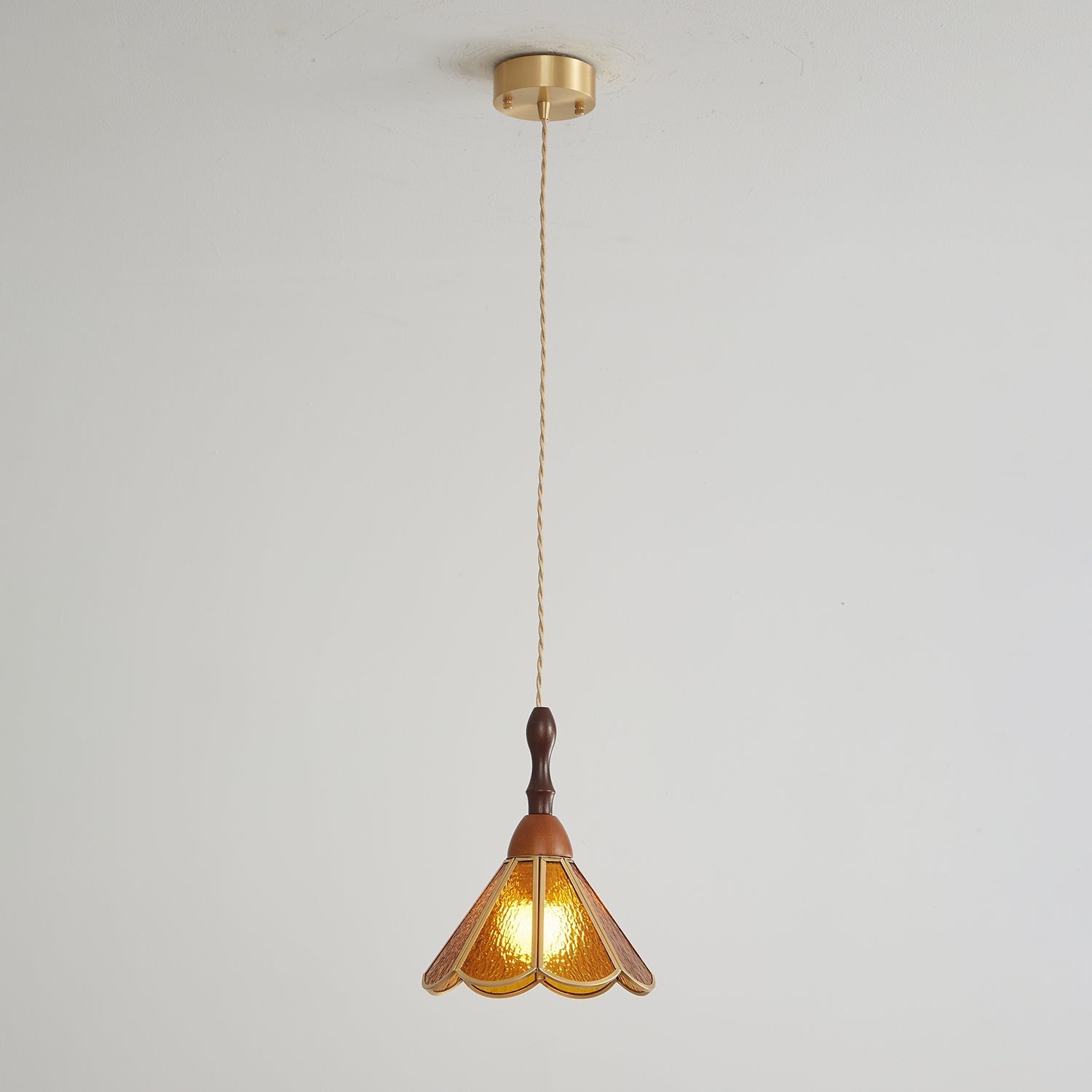 Creshen Wood & Glass Vintage Pendant Lamp-Neutral Decor