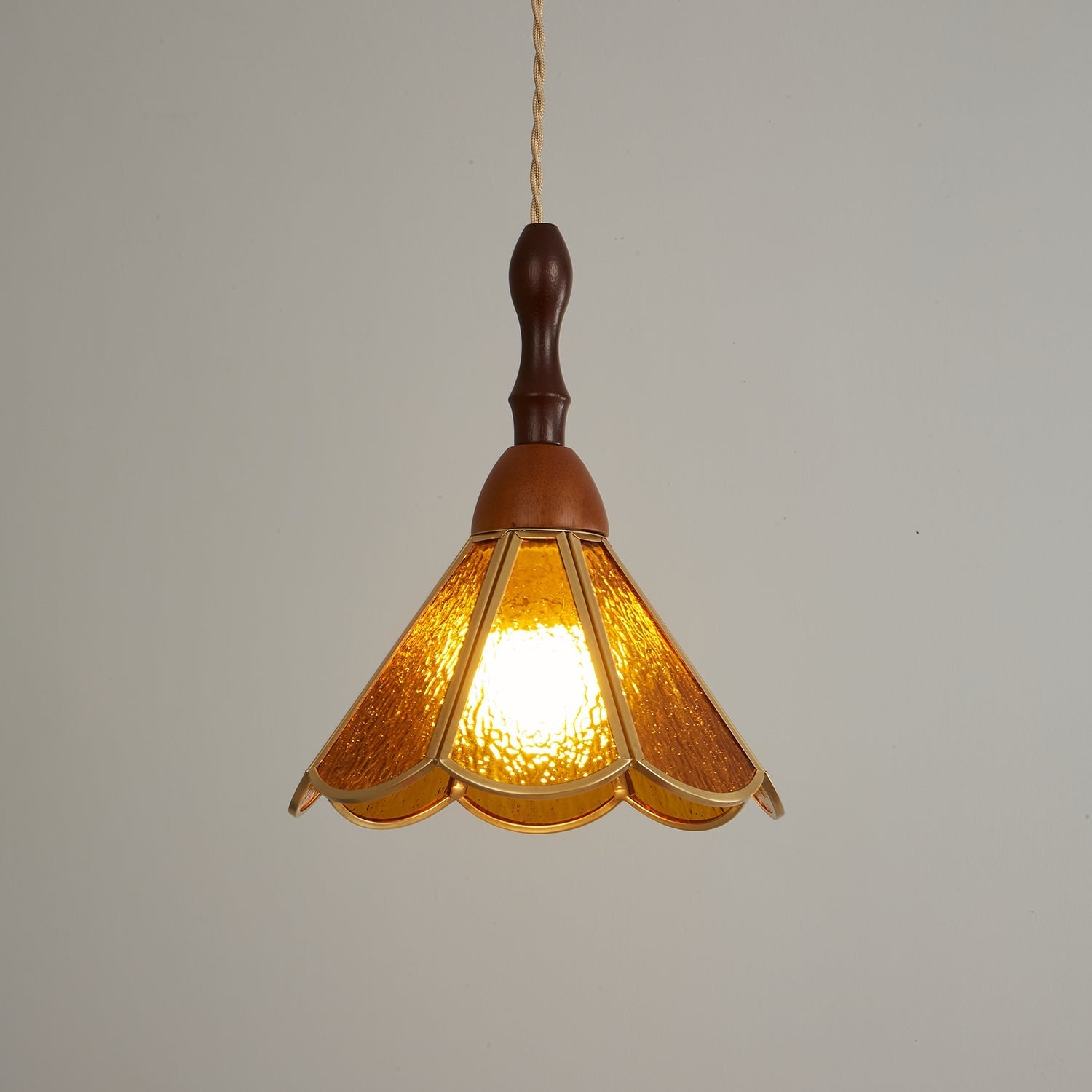Creshen Wood & Glass Vintage Pendant Lamp-Neutral Decor