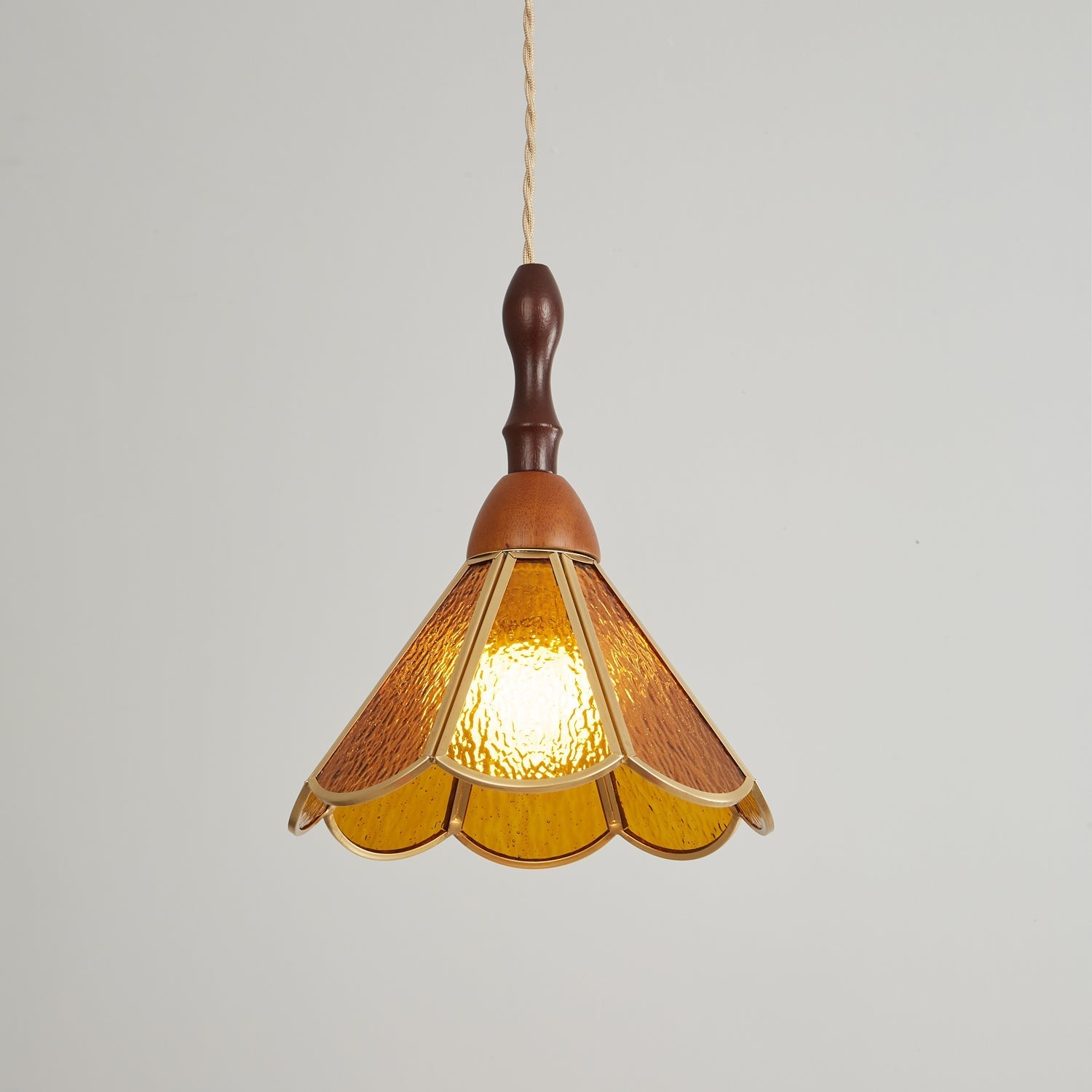 Creshen Wood & Glass Vintage Pendant Lamp-Neutral Decor