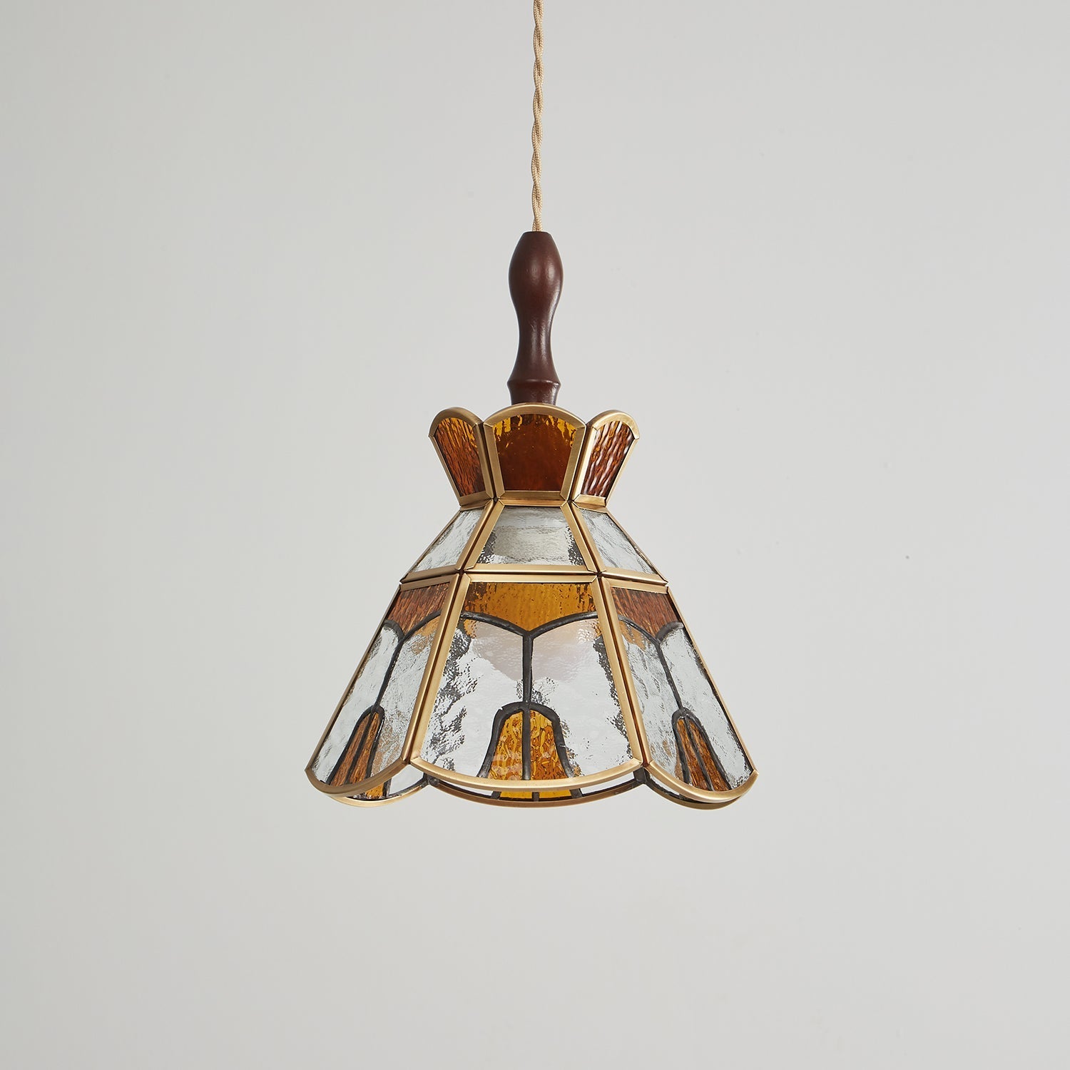 Creshen Wood & Glass Vintage Pendant Lamp-Neutral Decor