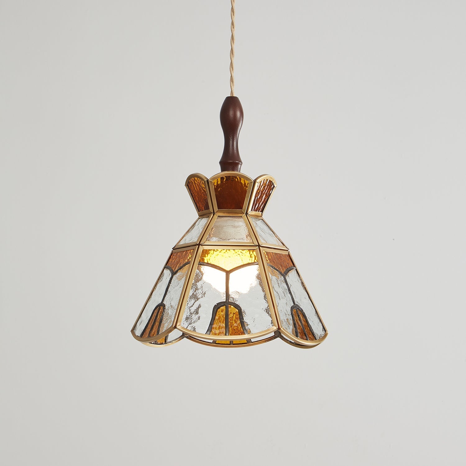 Creshen Wood & Glass Vintage Pendant Lamp-Neutral Decor