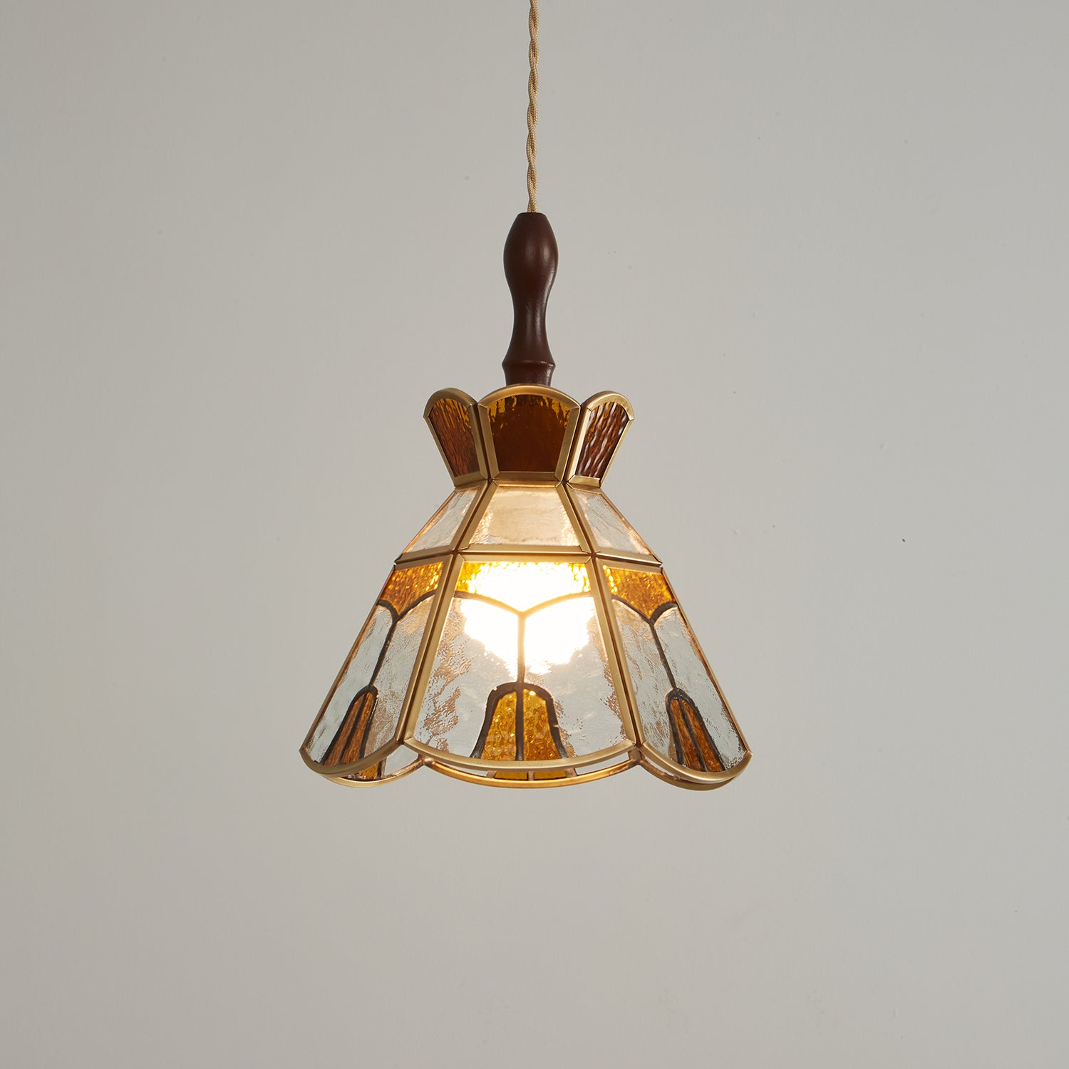 Creshen Wood & Glass Vintage Pendant Lamp-Neutral Decor
