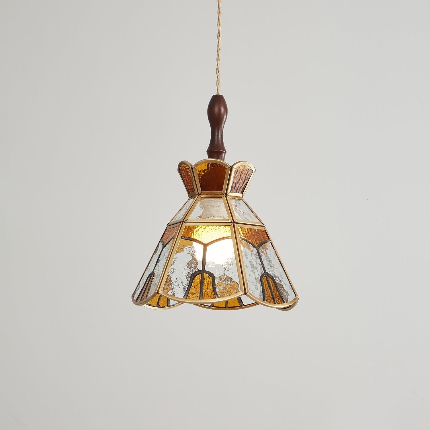 Creshen Wood & Glass Vintage Pendant Lamp-Neutral Decor