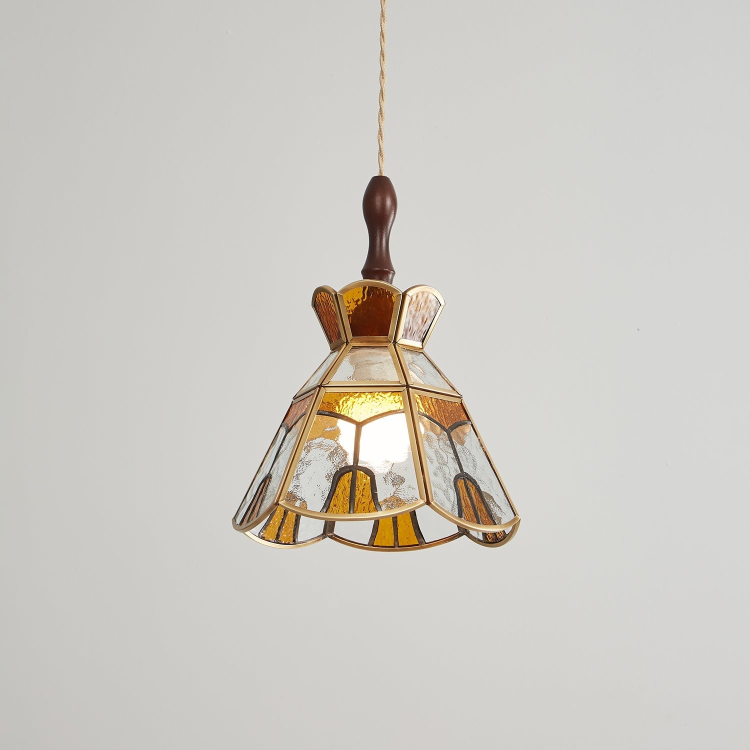 Creshen Wood & Glass Vintage Pendant Lamp-Neutral Decor