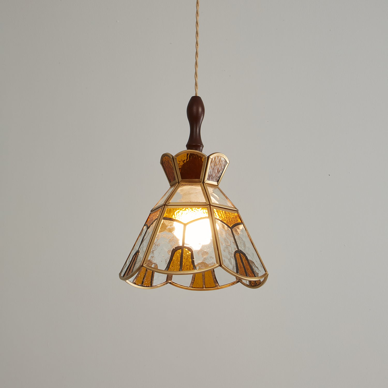 Creshen Wood & Glass Vintage Pendant Lamp-Neutral Decor