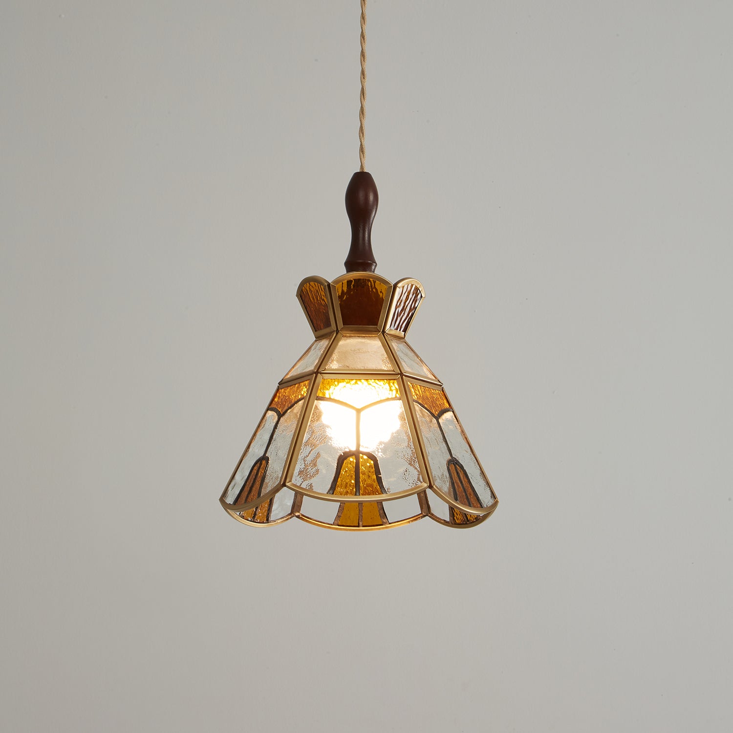 Creshen Wood & Glass Vintage Pendant Lamp-Neutral Decor